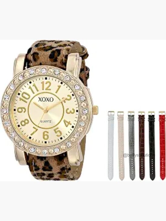 Gold-Tone Watch with 6 Interchangeable Straps Quartz Movement main image 5